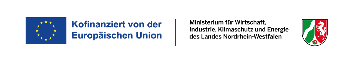 logo-efre EFRE-Logo: Kofinanziert von der Europäischen Union. Ministerium für Wirtschaft, Industrie, Klimaschutz und Energie des Landes Nordrhein-Westfalen
